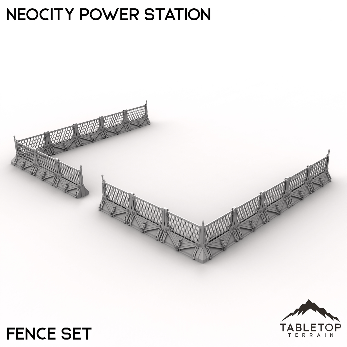 Tabletop Terrain Terrain Fence Set / 32mm NeoCity Power Station