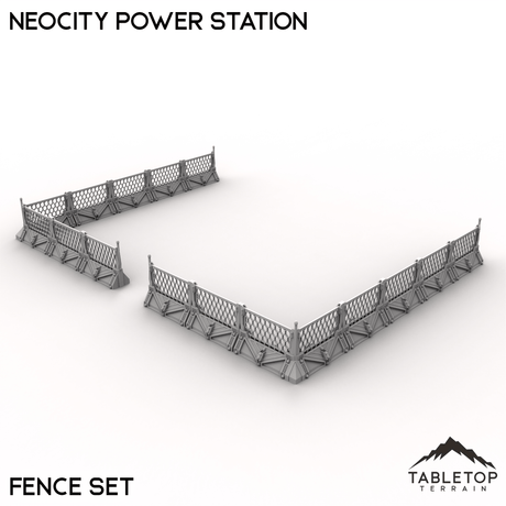 Tabletop Terrain Terrain Fence Set / 32mm NeoCity Power Station