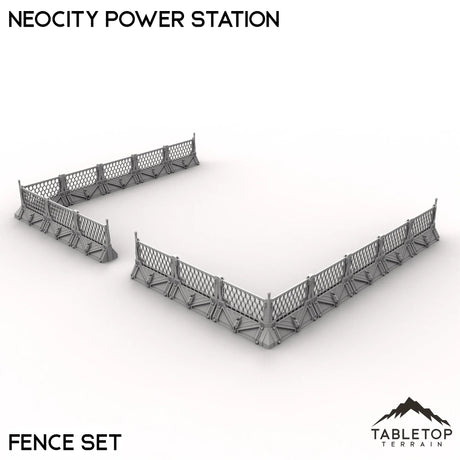 Tabletop Terrain Terrain Fence Set / 32mm NeoCity Power Station