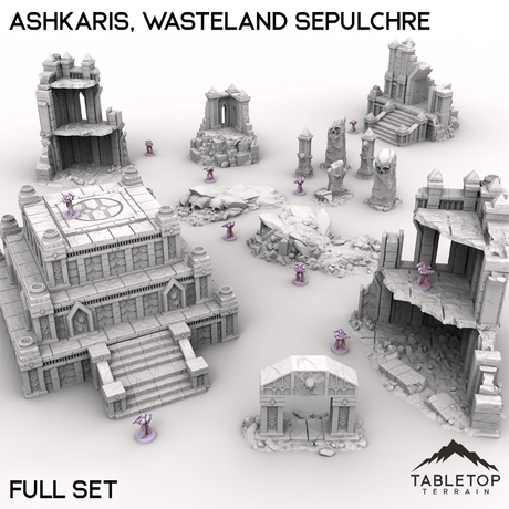 Tabletop Terrain Terrain Full Set / 28/32mm Ashkaris, Wasteland Sepulchre