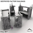 Tabletop Terrain Terrain Full Set / 32mm Destroyed Factory Buildings