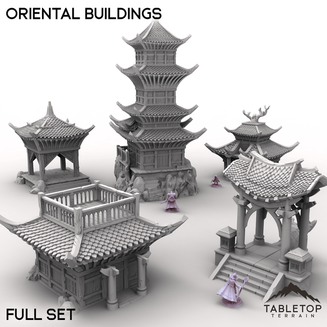 Tabletop Terrain Terrain Full Set / 32mm Oriental Buildings