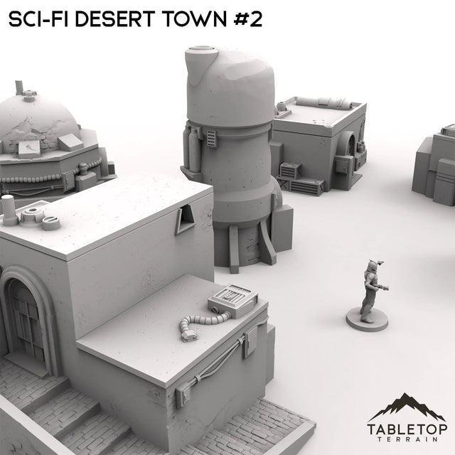 Tabletop Terrain Terrain Full set / 32mm Sci-Fi Desert Town #2
