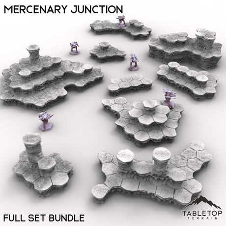 Tabletop Terrain Terrain Full Set Bundle HEXTECH Mercenary Junction Map Hill Sets - 6mm