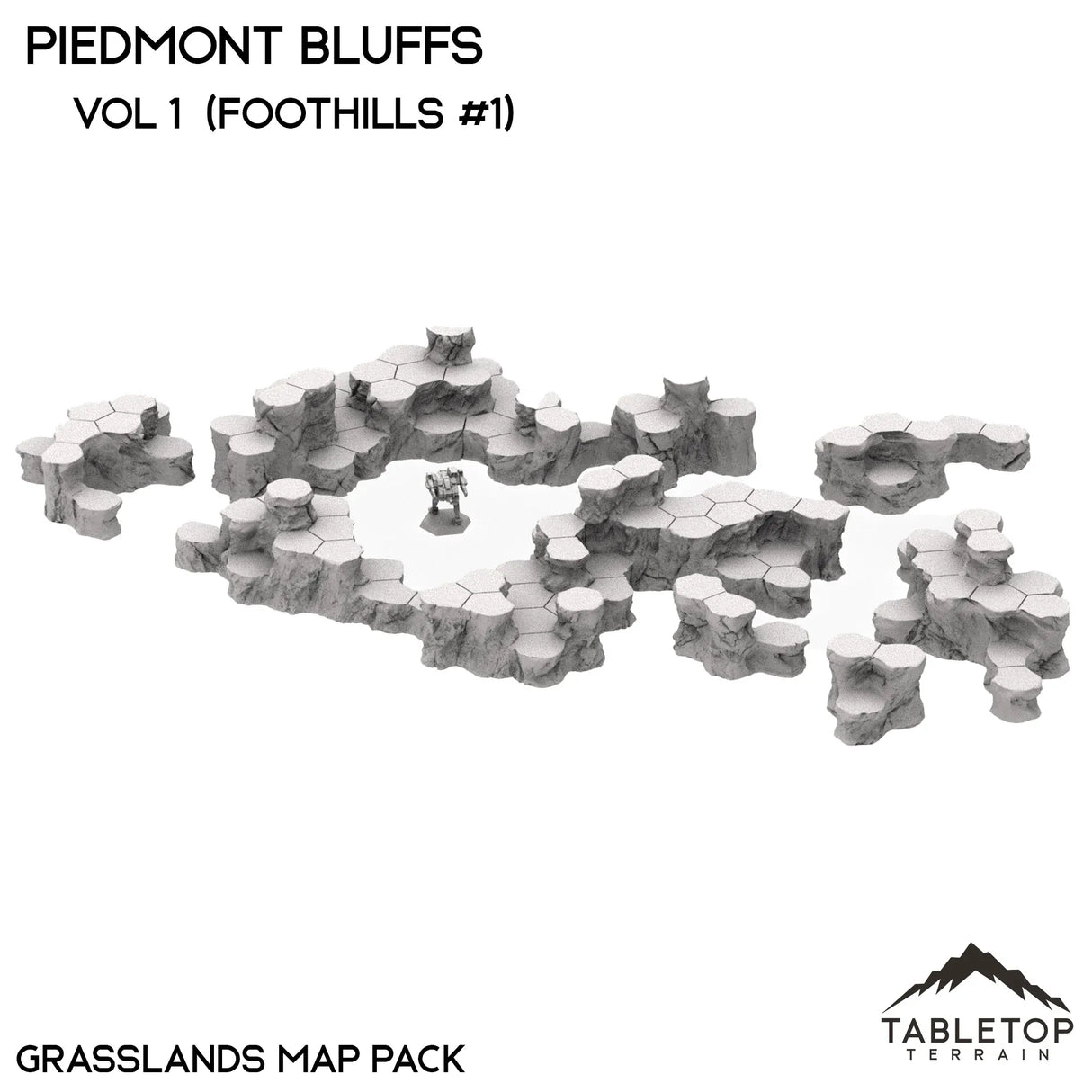 Tabletop Terrain Terrain Full Set Bundle HEXTECH Piedmont Bluffs Map Hill Set - 6mm