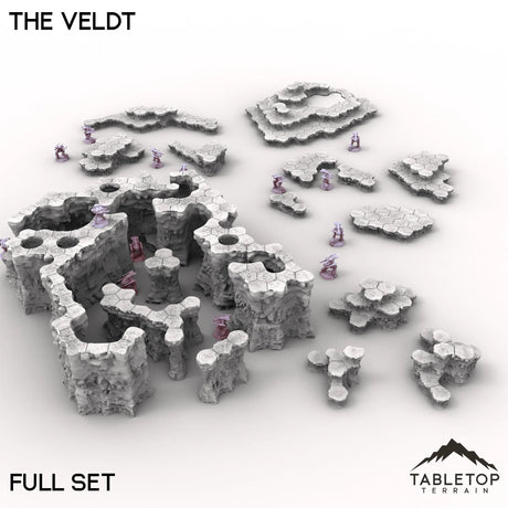 Tabletop Terrain Terrain Full Set Bundle HEXTECH The Veldt Map Hill Sets-6mm