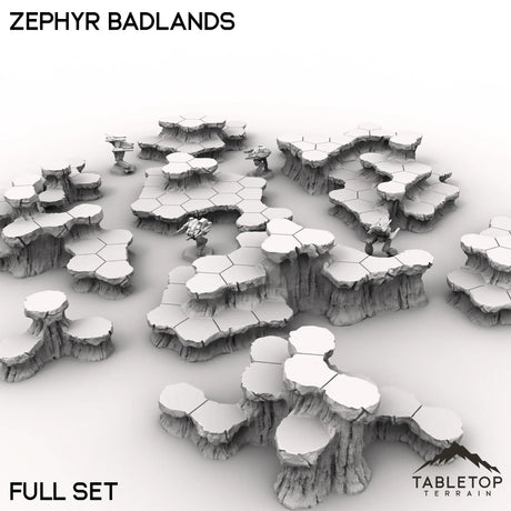 Tabletop Terrain Terrain Full Set Bundle HEXTECH Zephyr Badlands Map Hill Sets - 6mm