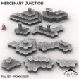 Tabletop Terrain Terrain Full Set Bundle / Monocolor (Gray) HEXTECH Mercenary Junction Map Hill Sets-6mm