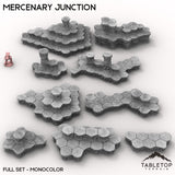 Tabletop Terrain Terrain Full Set Bundle / Monocolor (Gray) HEXTECH Mercenary Junction Map Hill Sets-6mm