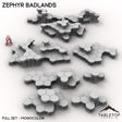 Tabletop Terrain Terrain Full Set Bundle / Monocolor (Gray) HEXTECH Zephyr Badlands Map Hill Sets - 6mm
