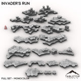 Tabletop Terrain Terrain Full Set Bundle / Monocolor (Grey) HEXTECH Invader's Run Map Hill Sets - 6mm
