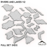 Tabletop Terrain Terrain Full Set / Hex HEXTECH Rivers and Lakes v2 - 6mm