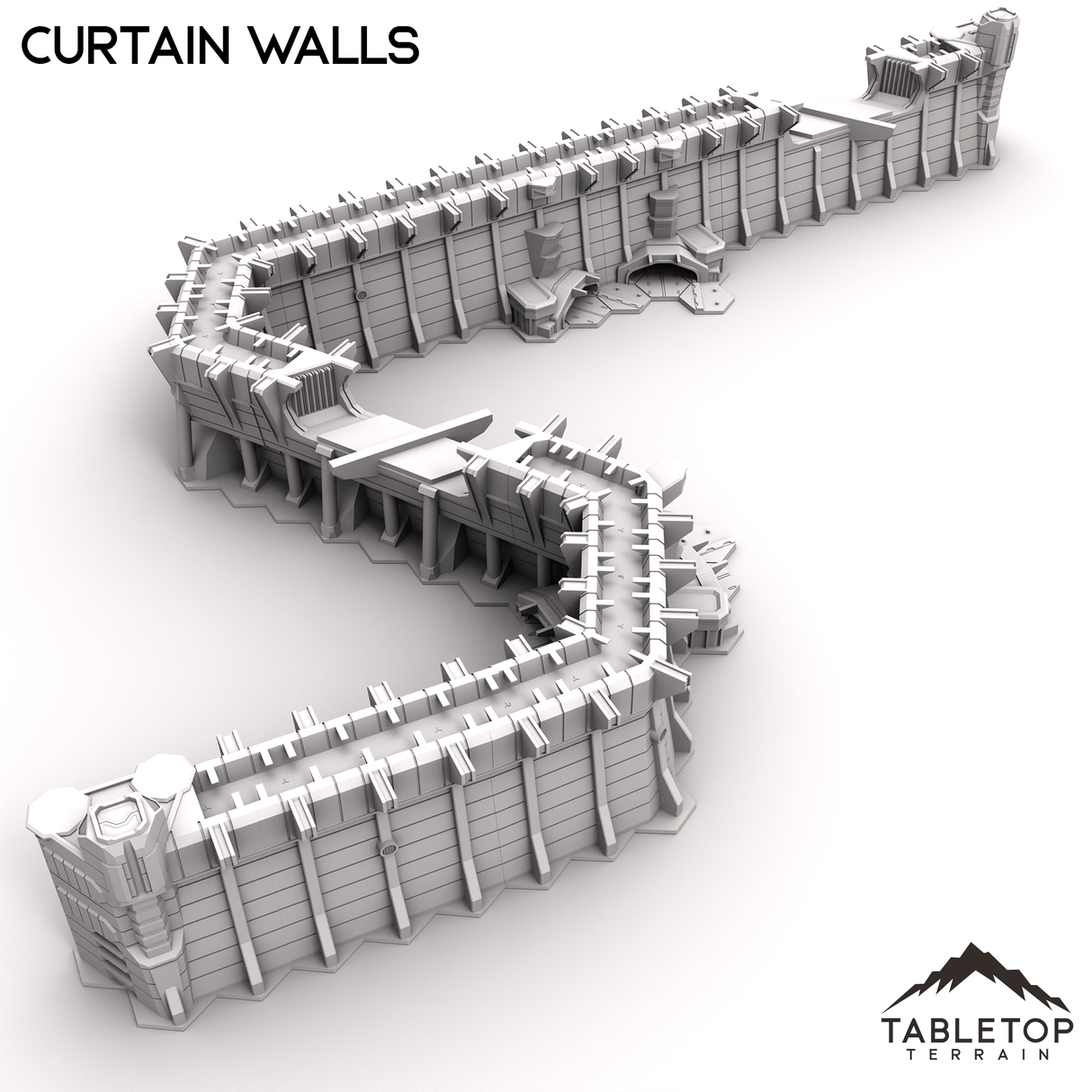 Tabletop Terrain Terrain Full Set HEXTECH Curtain Walls Trinity City  - 6mm