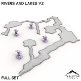 Tabletop Terrain Terrain Full Set HEXTECH Rivers and Lakes v2 - 6mm