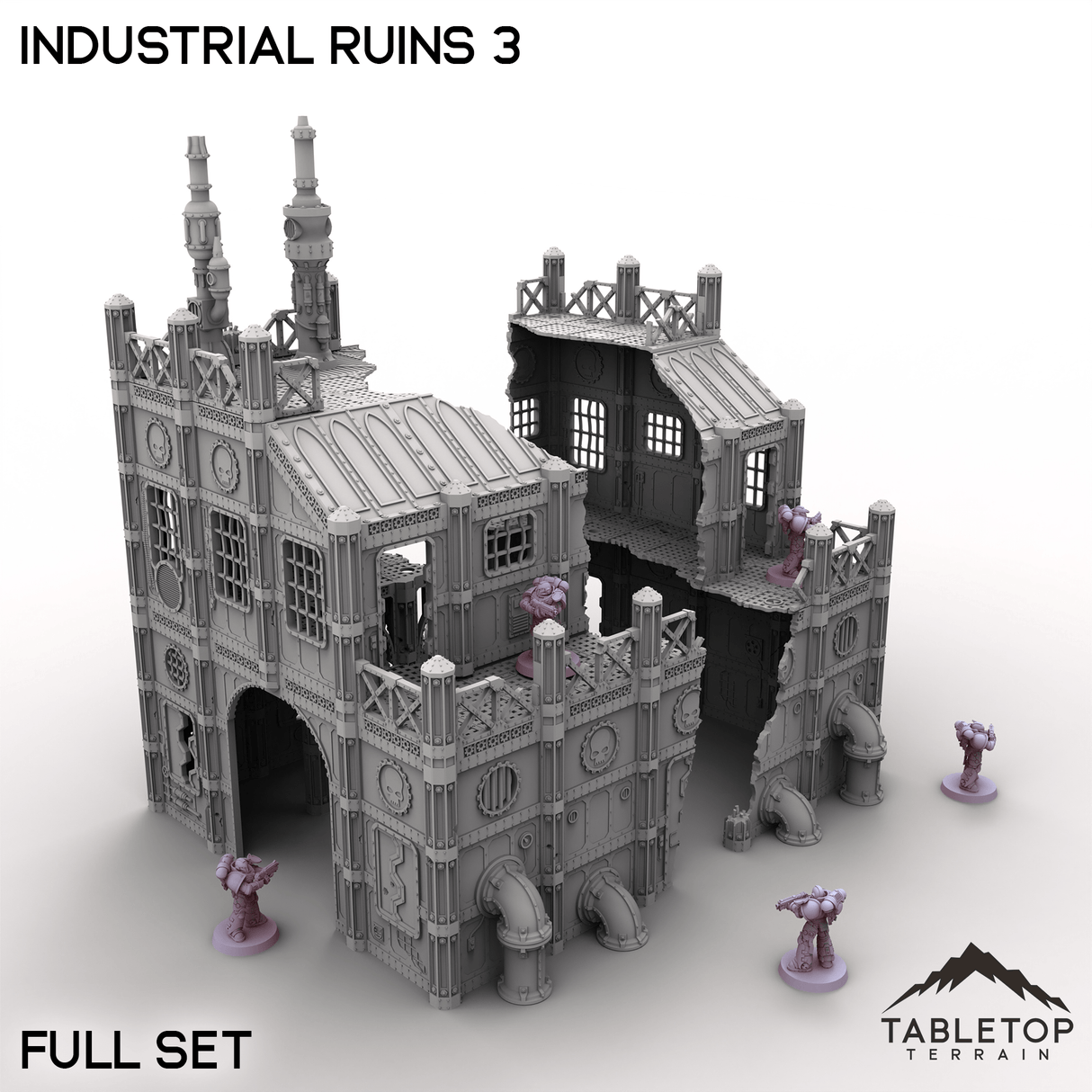 Tabletop Terrain Terrain Full Set Industrial Ruins 3