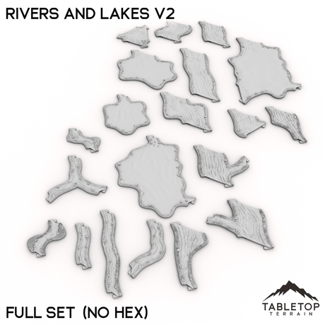 Tabletop Terrain Terrain Full Set / No Hex HEXTECH Rivers and Lakes v2 - 6mm