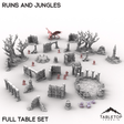 Tabletop Terrain Terrain Full Table Set / 32mm Ruins and Jungles