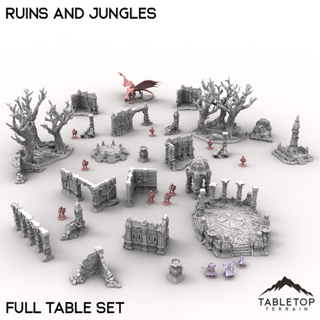 Tabletop Terrain Terrain Full Table Set / 32mm Ruins and Jungles
