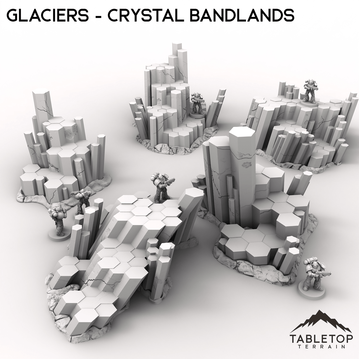 Tabletop Terrain Terrain Glaciers - Crystal Bandlands