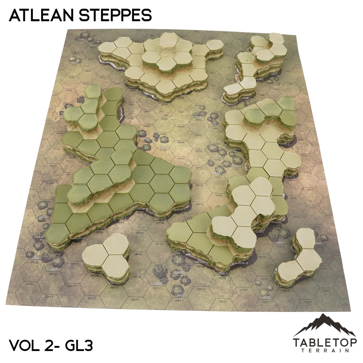 Tabletop Terrain Terrain Grasslands #3 Compatible Map Hill Sets - Atlean Steppes
