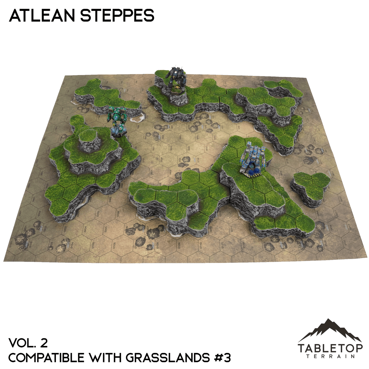 Tabletop Terrain Terrain Grasslands #3 Compatible Map Hill Sets - Atlean Steppes