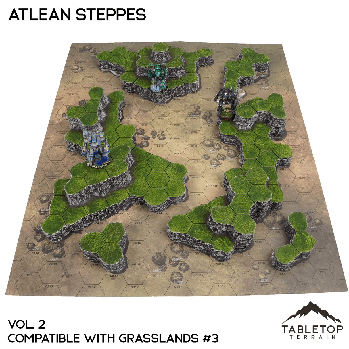 Tabletop Terrain Terrain Grasslands #3 Compatible Map Hill Sets - Atlean Steppes