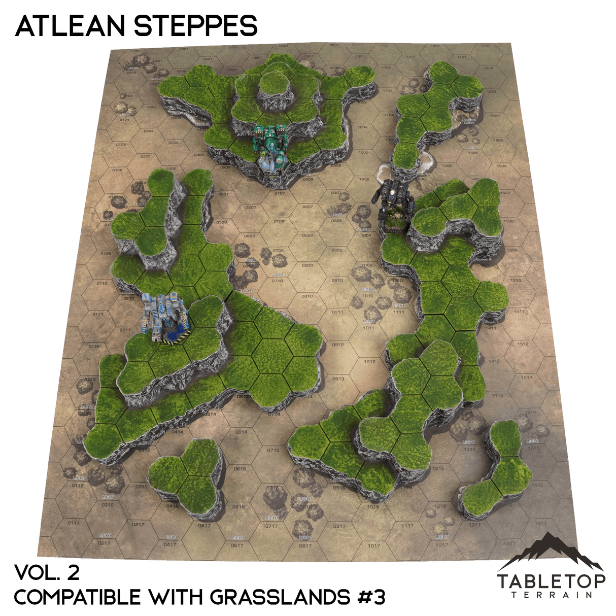 Tabletop Terrain Terrain Grasslands #3 Compatible Map Hill Sets - Atlean Steppes