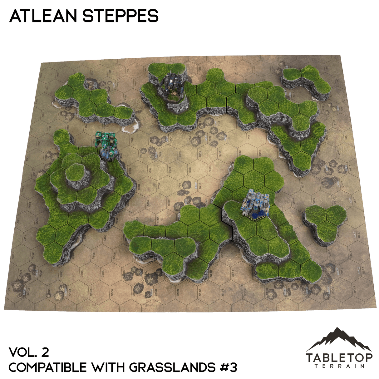 Tabletop Terrain Terrain Grasslands #3 Compatible Map Hill Sets - Atlean Steppes