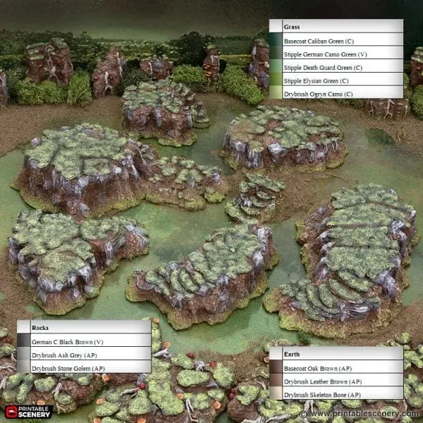 Tabletop Terrain Terrain Grassy Gnolls - The Gloaming Swamp