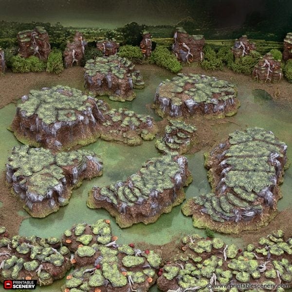 Tabletop Terrain Terrain Grassy Gnolls - The Gloaming Swamp