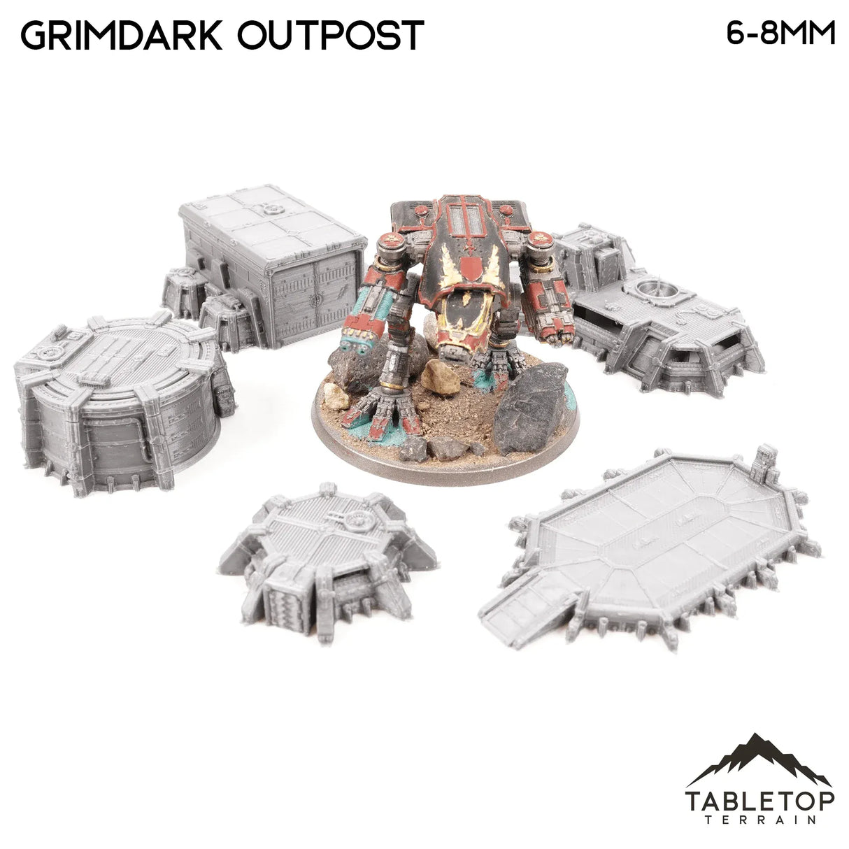 Tabletop Terrain Terrain Grimdark Outpost 8mm Small Scale Terrain Pack