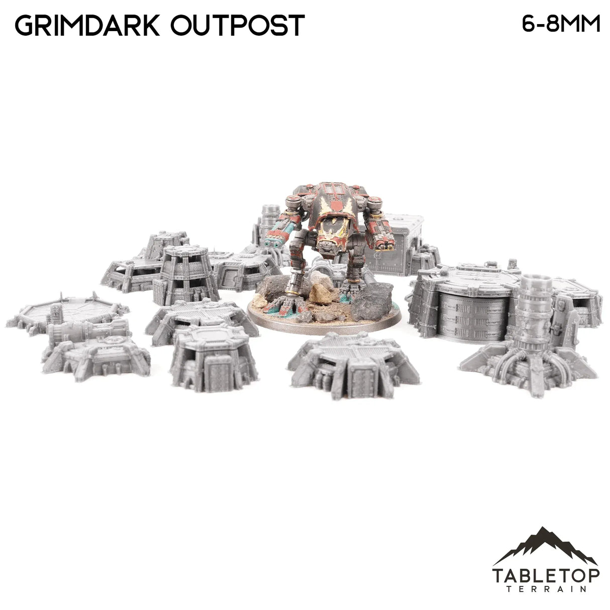Tabletop Terrain Terrain Grimdark Outpost 8mm Small Scale Terrain Pack