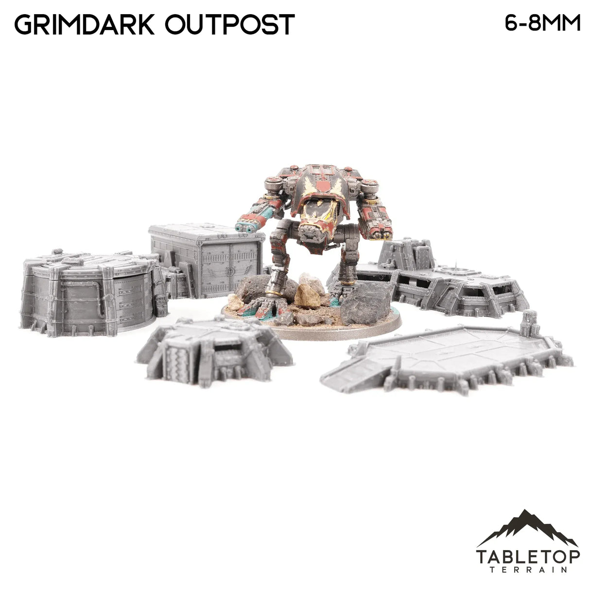 Tabletop Terrain Terrain Grimdark Outpost 8mm Small Scale Terrain Pack
