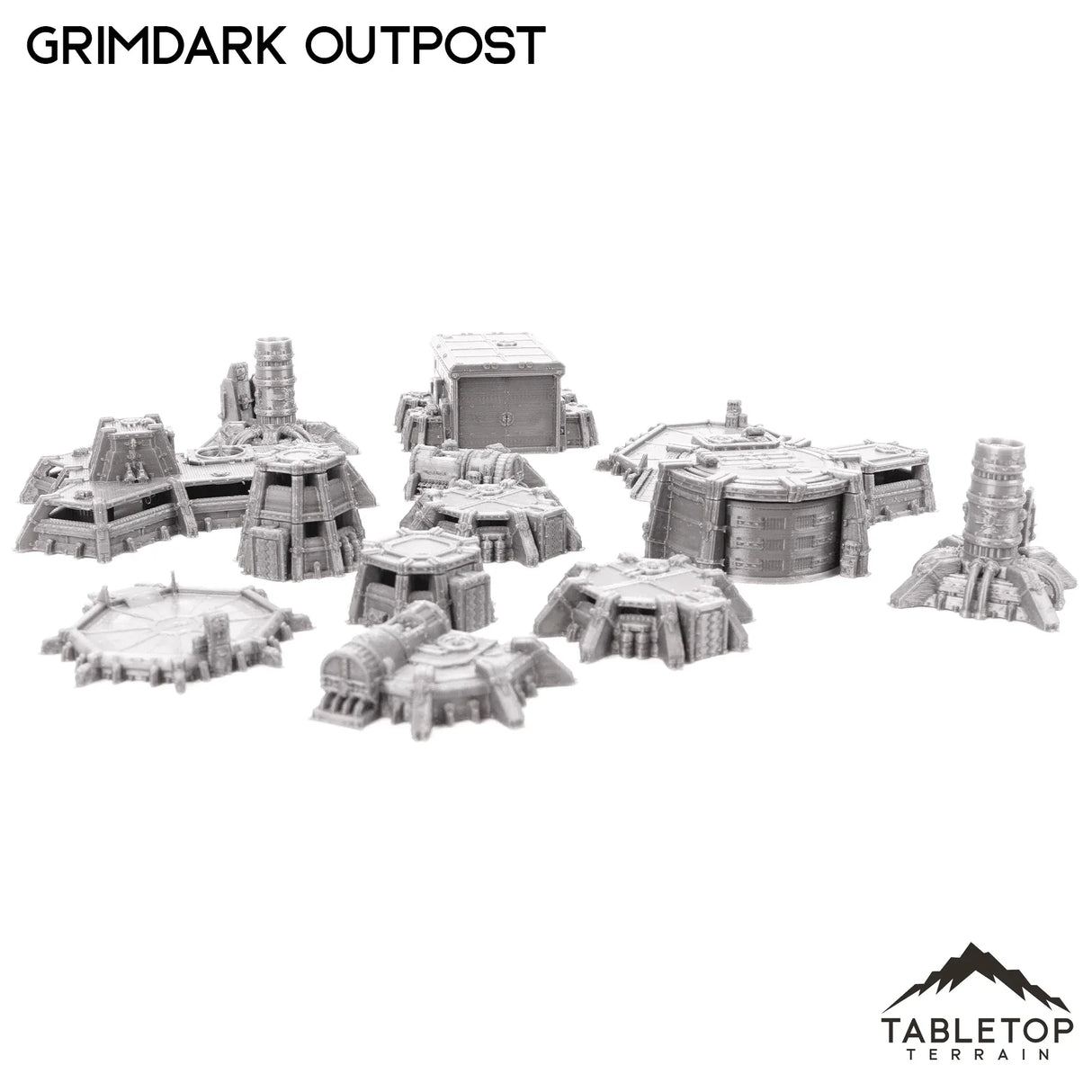 Tabletop Terrain Terrain Grimdark Outpost 8mm Small Scale Terrain Pack