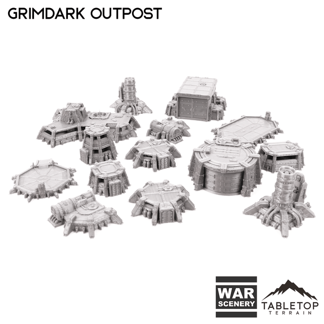 Tabletop Terrain Terrain Grimdark Outpost 8mm Small Scale Terrain Pack