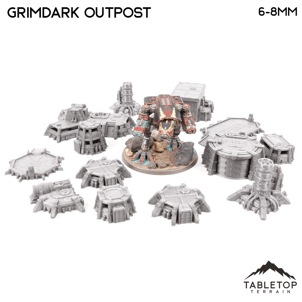 Tabletop Terrain Terrain Grimdark Outpost 8mm Small Scale Terrain Pack