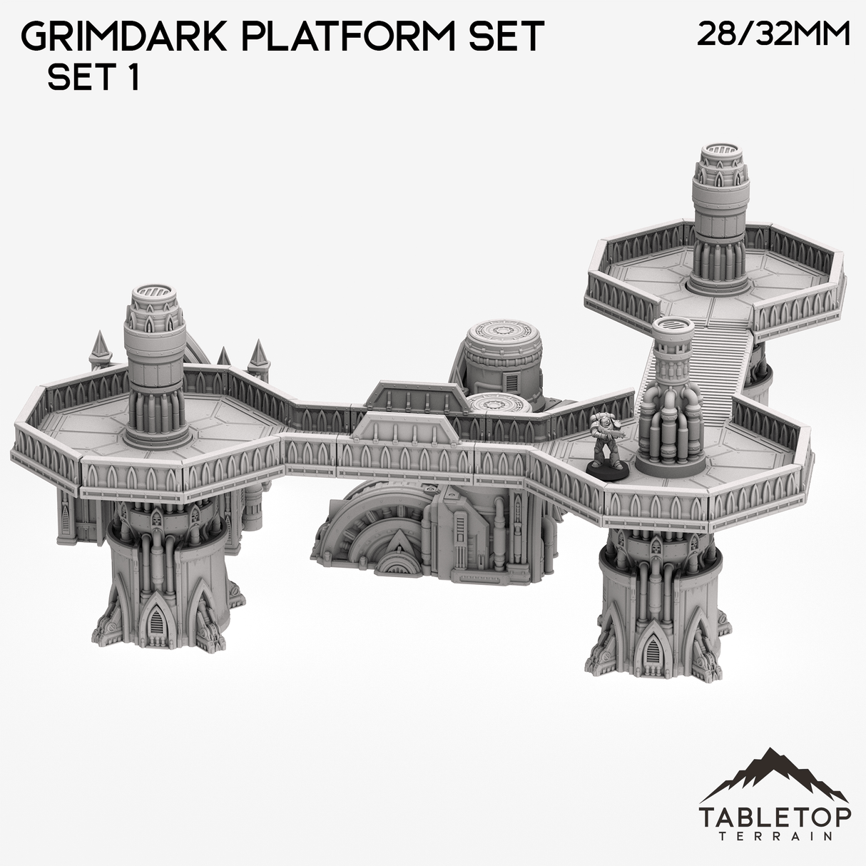 Tabletop Terrain Terrain Grimdark Platform Set - Smoke and Steel