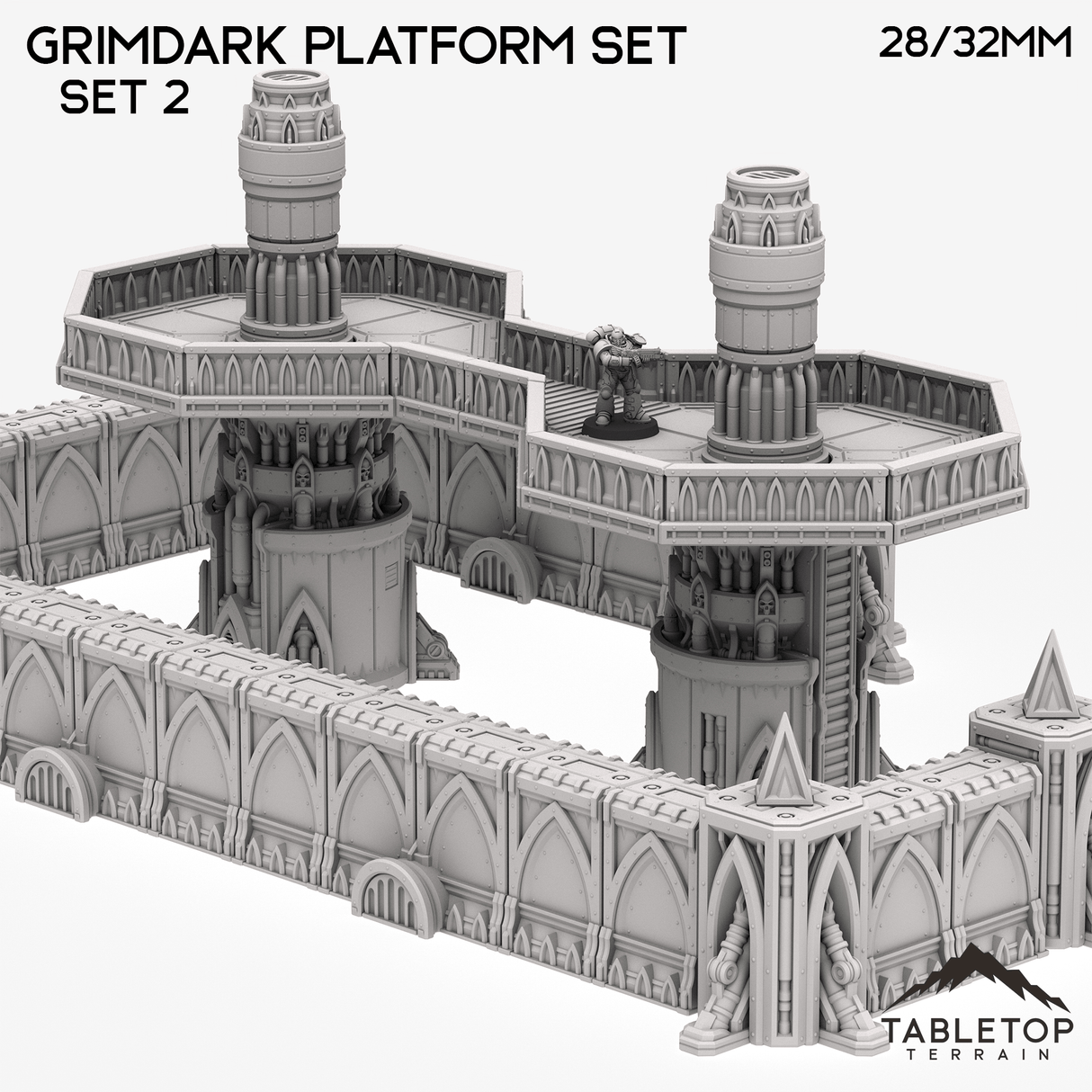 Tabletop Terrain Terrain Grimdark Platform Set - Smoke and Steel