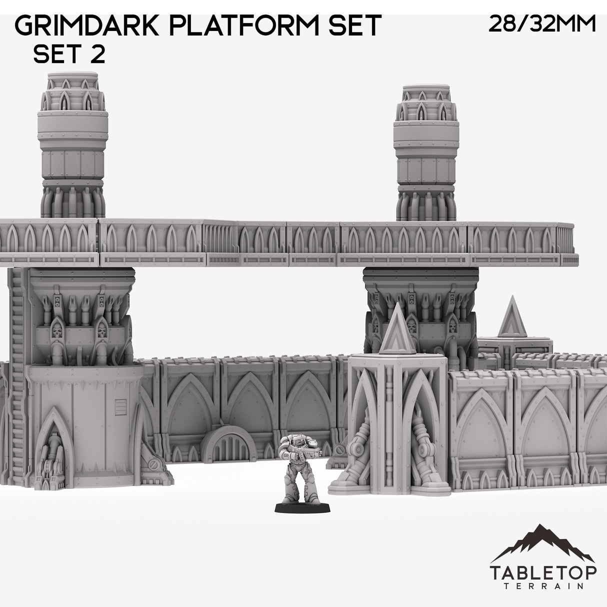 Tabletop Terrain Terrain Grimdark Platform Set - Smoke and Steel