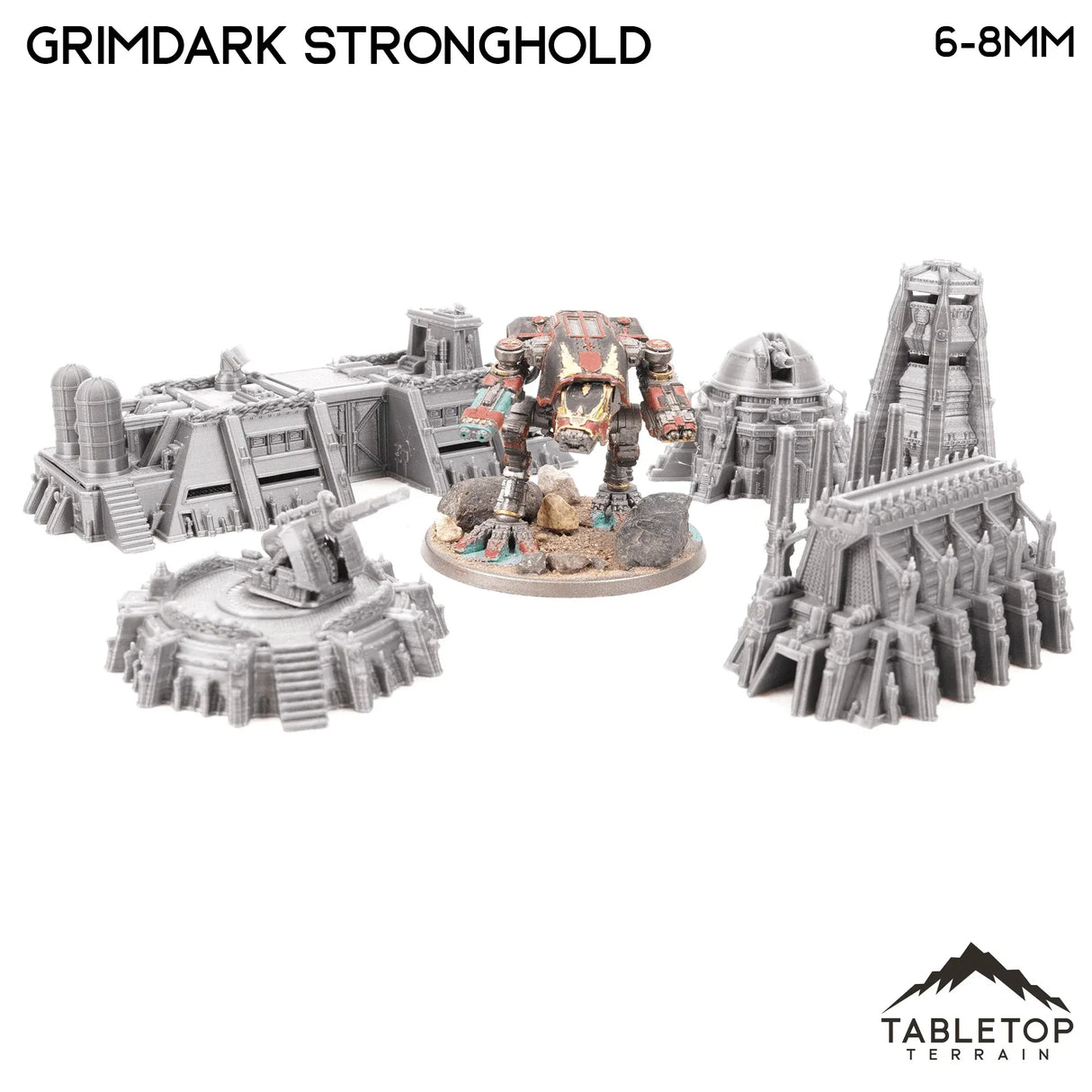 Tabletop Terrain Terrain Grimdark Stronghold 8mm Small Scale Terrain Pack
