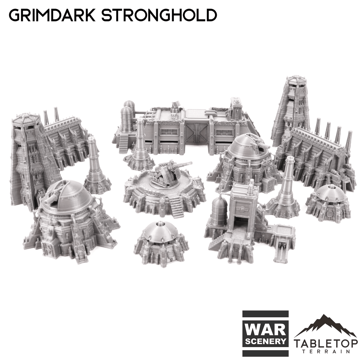 Tabletop Terrain Terrain Grimdark Stronghold 8mm Small Scale Terrain Pack