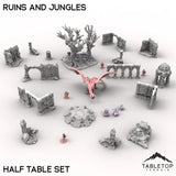 Tabletop Terrain Terrain Half Table Set / 32mm Competitive Fantasy Ruins and Jungles