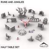 Tabletop Terrain Terrain Half Table Set / 32mm Ruins and Jungles