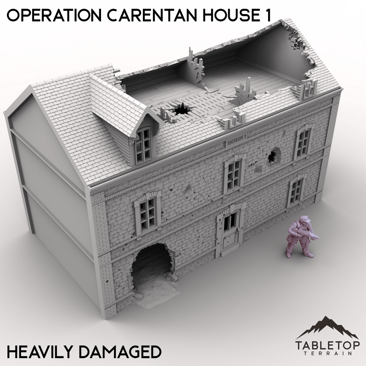 Tabletop Terrain Terrain Heavily Damaged / 32mm Operation Carentan House 1