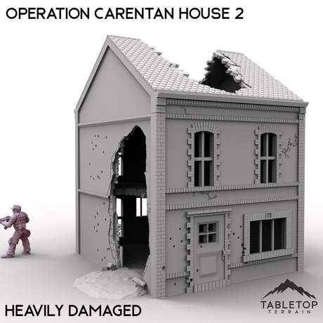 Tabletop Terrain Terrain Heavily Damaged / 32mm Operation Carentan House 2