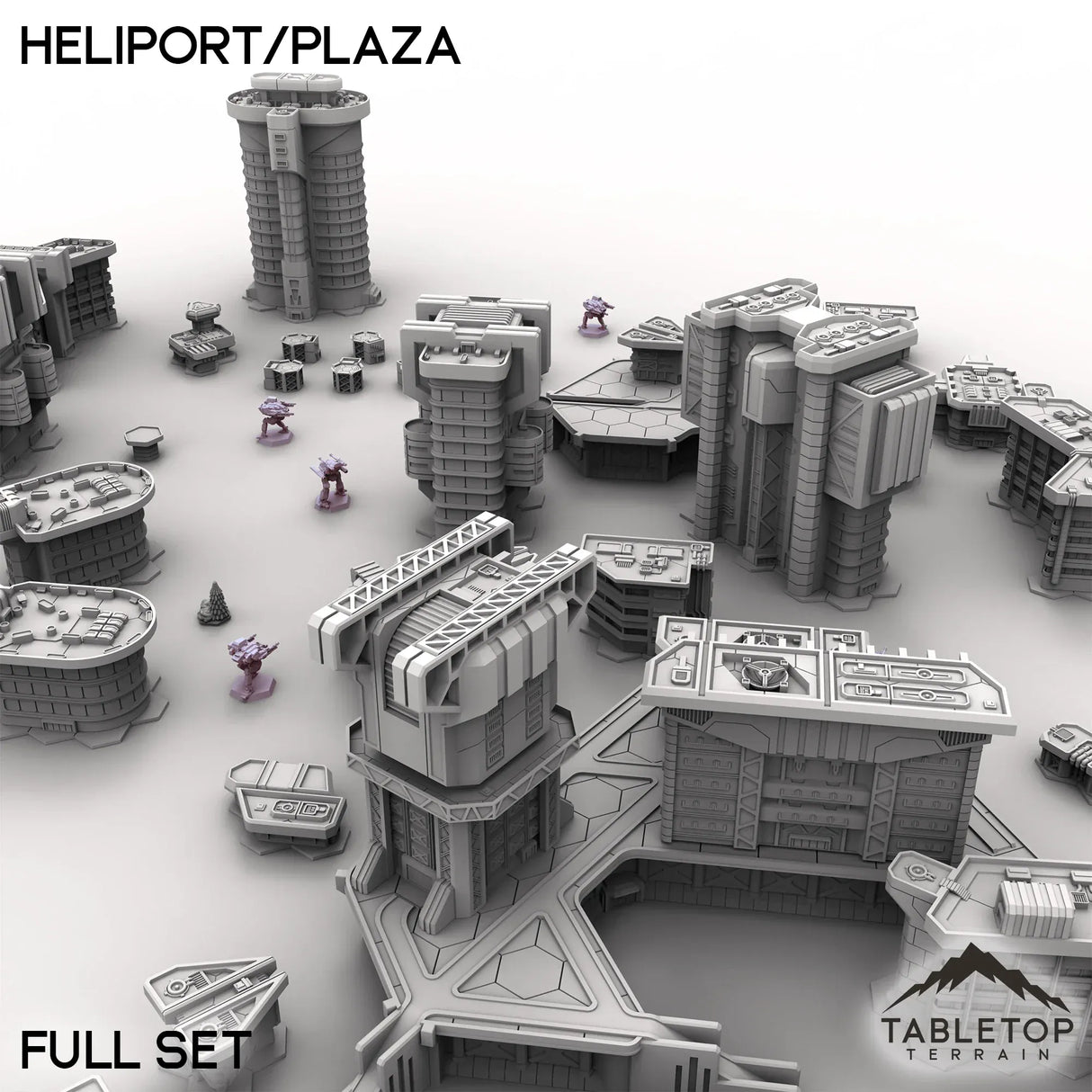Tabletop Terrain Terrain Heliport/Plaza Full Set HEXTECH Heliport/Plaza - City Map Pack