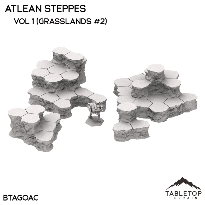 Tabletop Terrain Terrain HEXTECH Atlean Steppes Map Hill Sets - 6mm
