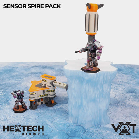 Tabletop Terrain Terrain HEXTECH Biomes - Sensor Spire Pack - Rimewind Glacier