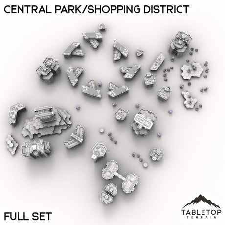 Tabletop Terrain Terrain HEXTECH Central Park/Shopping District - City Map Pack