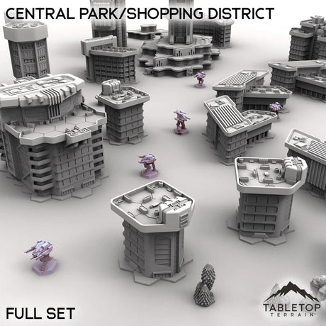 Tabletop Terrain Terrain HEXTECH Central Park/Shopping District - City Map Pack
